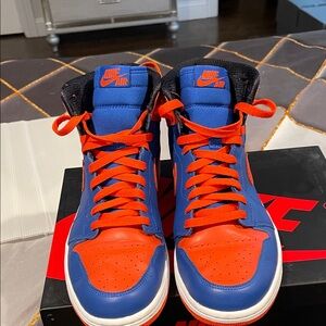 Nike High-Top Sneakers in Blue and Orange New York Knicks Nike Air
